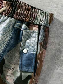 Manfinity Homme Men's Casual Camouflage Printed Drawstring Waist Pants - Multicolor - View 4