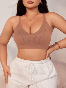 SHEIN Sutiene de mărime mare și sutiene fără fir, ținută de zi cu zi simplă și elegantă