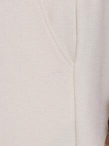 Musero Basics Waffle Textured Style Wide Leg Plain Sweatpants Autumn Winter Wardrobe - Apricot - View 5