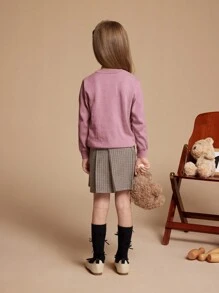 PrepCrw Girls Casual Animal Print Sweater, Autumn/Winter - Pink - View 2