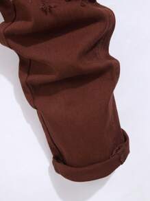 Manfinity Homme Men's Ripped Skinny Distressed Denim Jeans, Casual Style - Burgundy - View 6