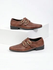 Mocasines clásicos de punta fina de estilo retro para niños, color marrón - Marrón - Ver 6