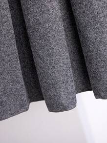 SHEIN LUNE Váy xếp ly đơn giản, thanh lịch, màu trơn cỡ lớn, mùa thu/đông - Xám - Xem 4