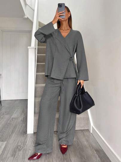 Siren Gaze 女士西装外套，灰色套装，西装套装，办公室女装，商务女装，两件套春秋装，情侣装，家庭圣诞睡衣套装，情侣装，春秋装