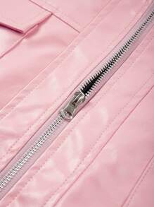 Chillumni Men's Flap Pocket Zipper Front Jacket - Pink - View 5