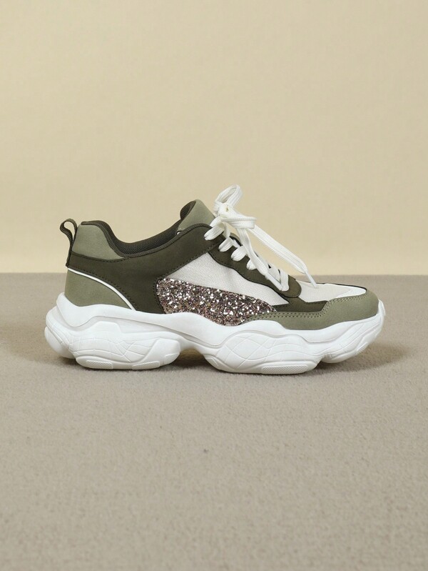 Vate Zapatillas deportivas de mujer con diseño patchwork Grete de moda casual y suela de goma gruesa
