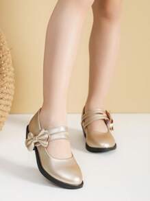 儿童/小孩高跟鞋，金色女童鞋，四季皆宜 - 金色 - 查看 6