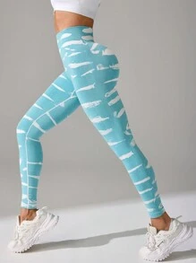 Easithlete 无缝运动紧身裤，简约时尚休闲日常穿着 - 薄荷綠 - 查看 4