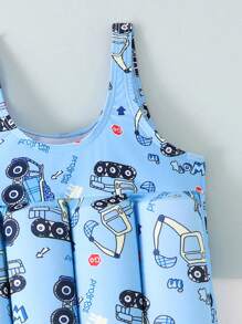 Young Girl' Random Print Buoyancy One Piece Swimsuit - Multicolor - View 4