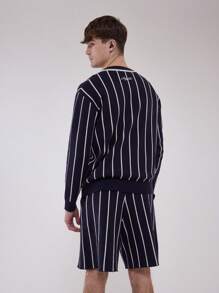 Musero Knit Button Up Striped Cardigan