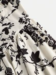 Girlism Tween Girl Apricot Flower Print Dress, Renaissance Dress, Summer Formal Prom Dress Wedding Guest Dress