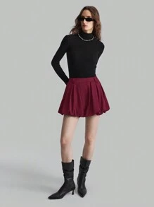 Ontre 2025 New Women's Spring Angola Red Flower Bud Shaped Cute Casual Shorts