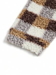 Calvaya Plus Size Casual Plaid Fleece Jacket For Autumn/Winter - Multicolor - View 5