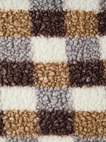 Calvaya Plus Size Casual Plaid Fleece Jacket For Autumn/Winter - Multicolor - View 8