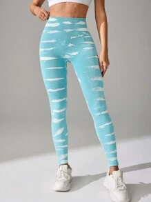 Easithlete 无缝运动紧身裤，简约时尚休闲日常穿着 - 薄荷綠 - 查看 6