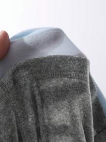 DAZY Women Contrast Color Block Stand Collar Long Sleeve Casual Top, Everyday Wear,Fall Women Clothes