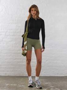 Musera Sport Zip Up Hooded Jacket Gym Fitness - Black - View 4