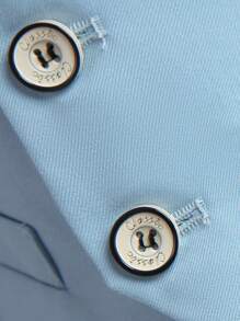 SHEIN 2 piezas Traje de caballero para niños pequeños - Chaleco y pantalones, adecuado para cumpleaños, Navidad, bodas - Azul - Ver 6