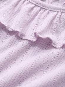 DAZY Cute Girls Round Neck Long Sleeve Knit T-Shirt, Spring/Summer - Purple - View 4