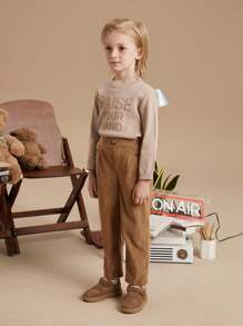 PrepCrw Young Boys' Woven Elastic Waist Slim Fit Pants - Rust Brown - View 4