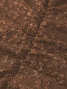 SHEIN Unity 大码 V 领简约时尚休闲日常连衣裙 - 咖啡棕 - 查看 4