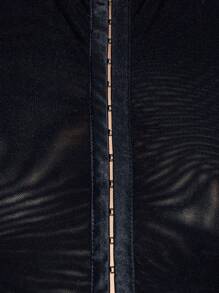 MUSERA 钩扣式紧身露脐上衣，适合外出度假，春夏秋季节日皆宜 - 黑色 - 查看 6