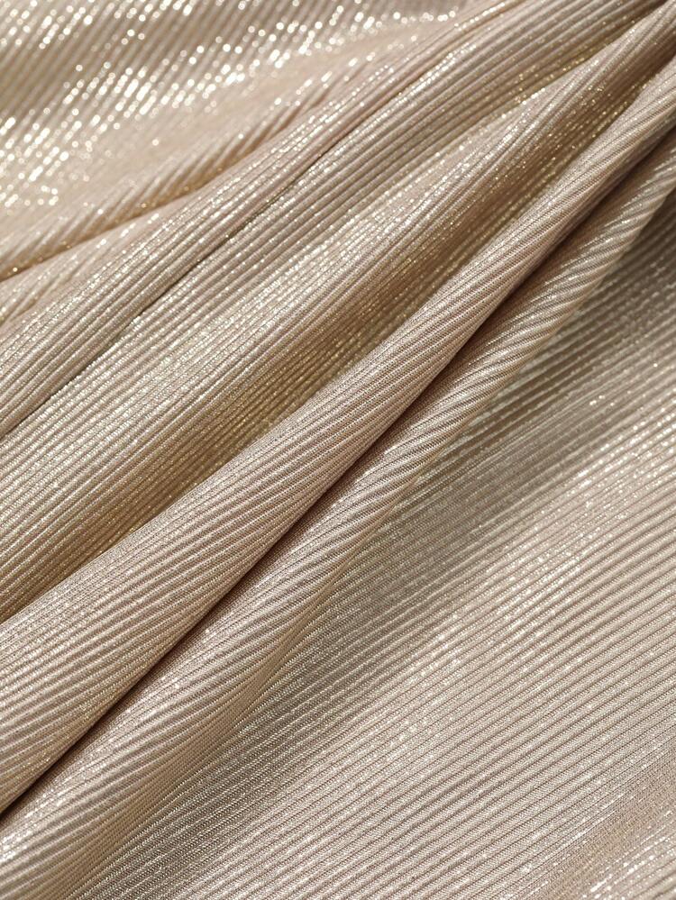 Solid Color Sequin Slit V-Neck Mid-Length Party Dress For Women Elegant,Formal Women Dresses,Fall Dress Long Sleeve Dress Maxi Dress