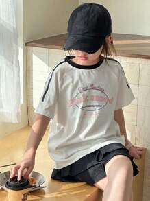 DAZY 青少年女孩 T 恤，秋季服装 - 白色 - 查看 6