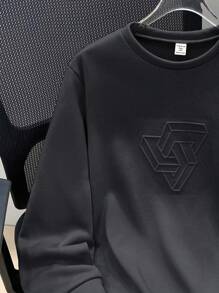 SHEIN Tween-Jungen Lässiges, lockeres, bequemes und vielseitiges Sweatshirt mit Rundhalsausschnitt und einfarbigem Muster, geeignet für die Schule und Outdoor-Sportarten