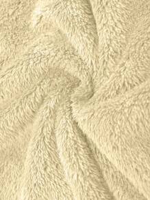 Aesthetic Post--Men's Plain Zip-Up Half-Placket Long Sleeve Fleece Casual Loose Sweatshirt, Autumn/Winter - Apricot - View 7