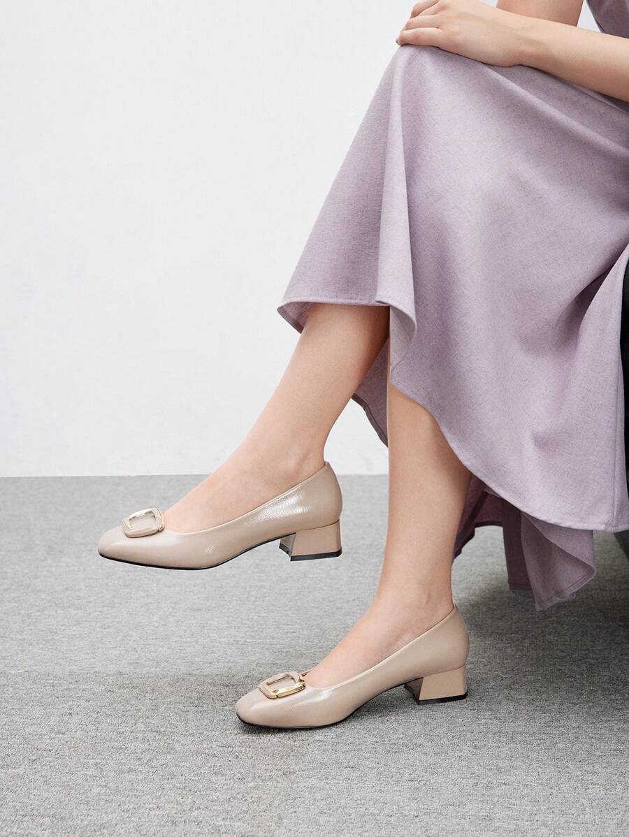 CUCCOO BIZCHIC Minimalist Women Mary Jane Platform High Heels, Halloween Spring Shoes Spring Break Easter - Apricot - View 1