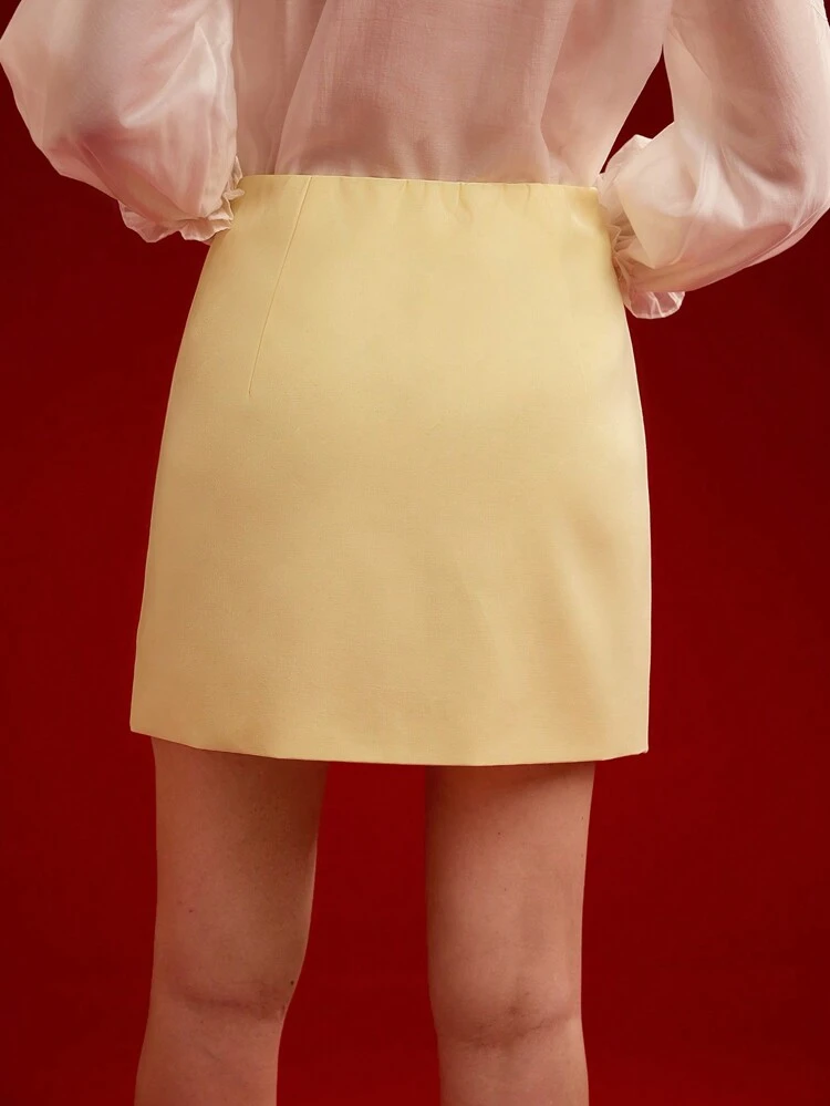 FLORAL EMBROIDERY STRAIGHT FIT SKIRT,VALENTINE'S DAY,SPRING/SUMMER