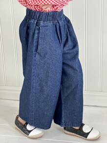 DAZY Young Girl Loose Fit Elastic Waist Denim Jeans Fall,Winter - Dark Wash - View 6