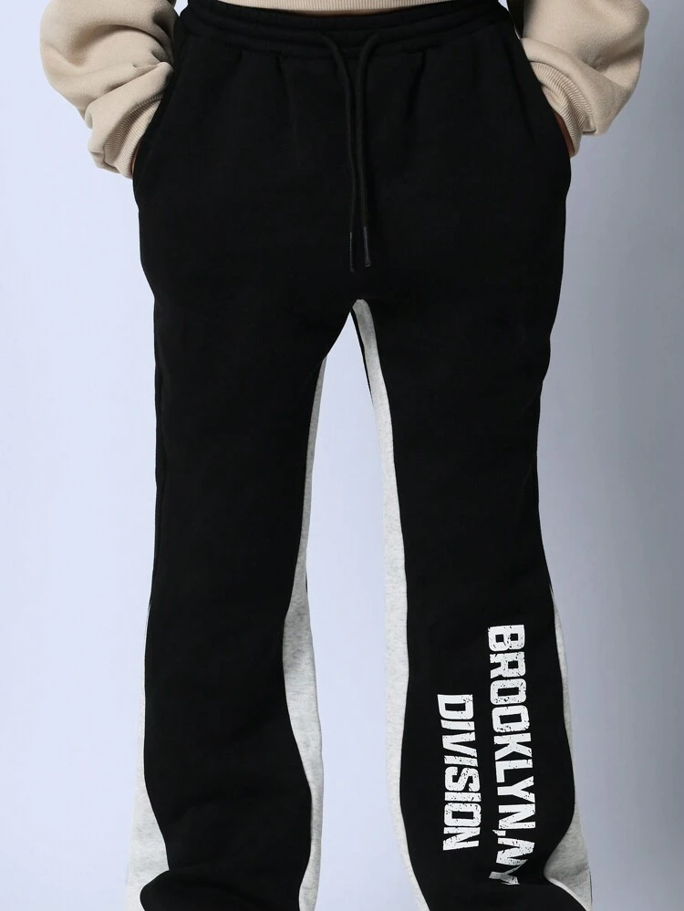 Color Block Flared Retro Sweatpants