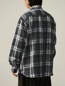 DAZY Men's Oversized Plaid Casual Loose Fit College Style Shirt
