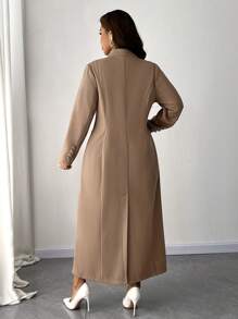 Celure Plus Size Dames Effen Kleur Enkelrijgs Lange Overjas Voor Herfst/Winter