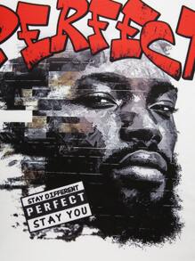 SHEIN Leap Crew 2pcs/Set Teen Boy Casual Short Sleeve Top And Loose Fit Pants Outfit, Street Punk Rock School Style, Suitable For Spring/Summer, Party, Festival, Printed With English Text And Character Icon - Multicolor - View 4