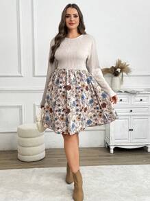 SHEIN Frenchy 大码简约休闲日常连衣裙