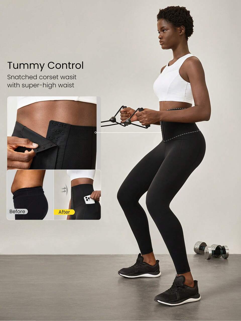24" FeatherFit™ - Sculpt Super High-Rise Waist Training Corset Legging Gym