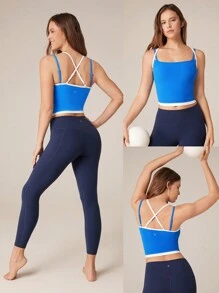 GLOWMODE FeatherFit™ Bretele spaghete în două tonuri Sutien sport cu paragate Tank Top Low Impact Yoga Daily