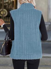 SHEIN LUNE 休闲纯色羊毛背心夹克，秋冬