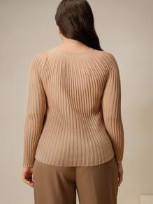 Anewsta pull à col rond à manches longues pour femme, avec strass, tricot côtelé. Couche de base élégante pour tenue de Nouvel An, automne/hiver