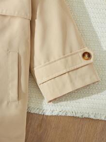 Blossori Abrigo cruzado de gabardina elegante y holgado para niños pequeños, para otoño/invierno