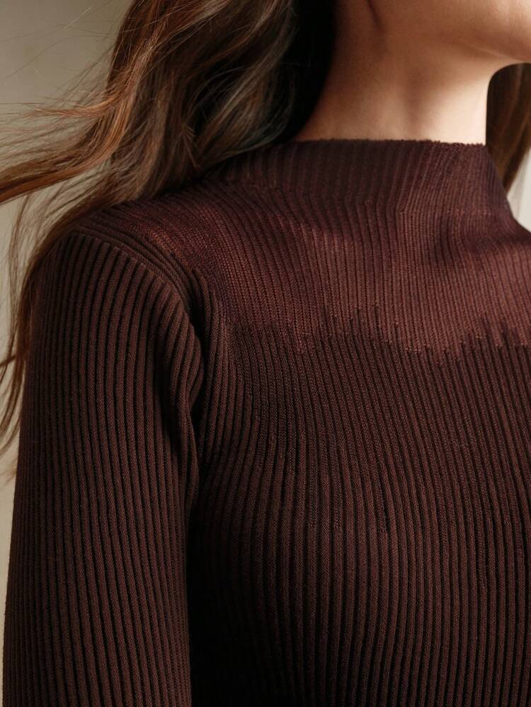 Sheer Patchwork Knit Sweater