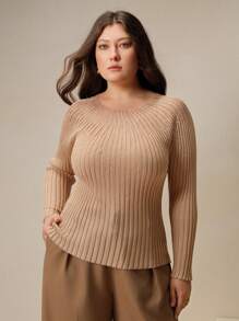 Anewsta pull à col rond à manches longues pour femme, avec strass, tricot côtelé. Couche de base élégante pour tenue de Nouvel An, automne/hiver