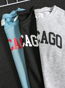 Conjunto de 6 piezas de ropa informal para niños pequeños con camiseta de cuello redondo con letras en inglés y pantalones cortos, apto para fiestas callejeras y en casa. Incluye chaqueta. Adecuado para niños en edad escolar, para usar a diario, para viajar, hacer deporte y en primavera, verano e invierno. Diseño de alto rendimiento.
