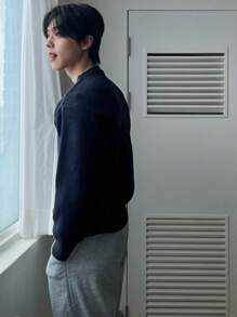 DAZY Men's Cartoon Cat Jacquard Pattern Sweater,Fall Clothes