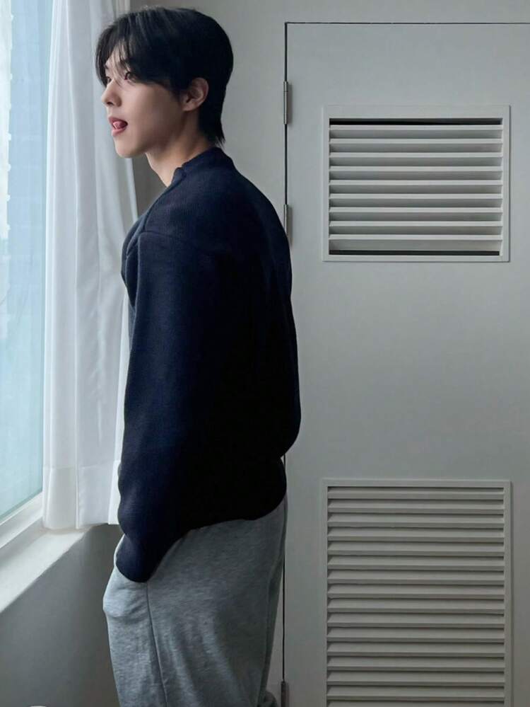 Men's Cartoon Cat Jacquard Pattern Sweater,Fall Clothes