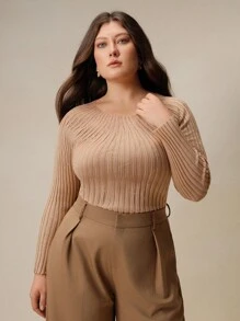 Anewsta pull à col rond à manches longues pour femme, avec strass, tricot côtelé. Couche de base élégante pour tenue de Nouvel An, automne/hiver