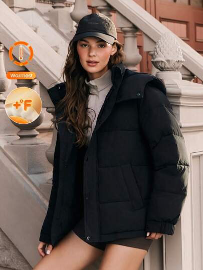 GLOWMODE 轻盈保暖休闲合身臀部长度可调节连帽羽绒夹克日常休闲冬季